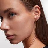 Pendientes Mini Beads Line en Plata 925 Bañada en Oro de 18 Kt