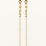 Pendientes Mini Beads Line en Plata 925 Bañada en Oro de 18 Kt