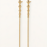 Pendientes Mini Beads Line en Plata 925 Bañada en Oro de 18 Kt
