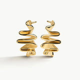 Pendientes Spira en Plata 925 Bañada en Oro de 18 Kt