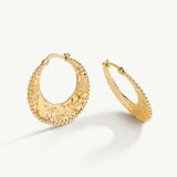 Pendientes Mini Beads Luna en Plata 925 Bañada en Oro de 18 Kt
