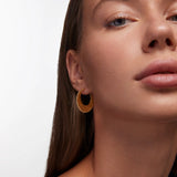 Pendientes Mini Beads Luna en Plata 925 Bañada en Oro de 18 Kt