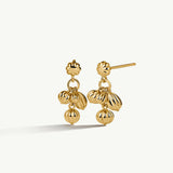 Pendientes Stilla Fiore en Plata 925 Bañada en Oro de 18 Kt