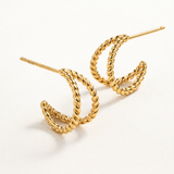 Pendientes Duality Twist en Plata 925 Bañada en Oro de 18 Kt