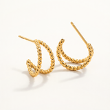 Pendientes Duality Twist en Plata 925 Bañada en Oro de 18 Kt
