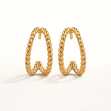 Pendientes Duality Twist en Plata 925 Bañada en Oro de 18 Kt