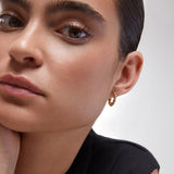 Pendientes Aro Gallonados 16 mm en Plata 925 Bañada en Oro de 18 Kt