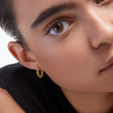 Pendientes Aro Gallonados 16 mm en Plata 925 Bañada en Oro de 18 Kt