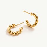 Pendientes Aro Gallonados 16 mm en Plata 925 Bañada en Oro de 18 Kt