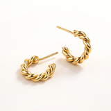 Pendientes Aro Gallonados 16 mm en Plata 925 Bañada en Oro de 18 Kt
