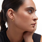 Pendientes Aro Gallonados 16 mm en Plata 925 Bañada en Oro de 18 Kt