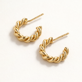 Pendientes Aro Gallonados 16 mm en Plata 925 Bañada en Oro de 18 Kt
