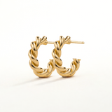 Pendientes Aro Gallonados 16 mm en Plata 925 Bañada en Oro de 18 Kt