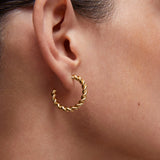 Pendientes Aro Gallonados 25 mm en Plata 925 Bañada en Oro de 18 Kt
