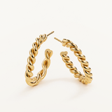 Pendientes Aro Gallonados 25 mm en Plata 925 Bañada en Oro de 18 Kt