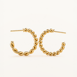 Pendientes Aro Gallonados 25 mm en Plata 925 Bañada en Oro de 18 Kt
