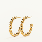 Pendientes Aro Gallonados 25 mm en Plata 925 Bañada en Oro de 18 Kt