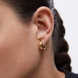 Pendientes Aros 15 mm en Plata 925 Bañada en Oro de 18 Kt