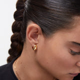 Pendientes Aros 15 mm en Plata 925 Bañada en Oro de 18 Kt
