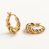 Pendientes Aro Nodus en Plata 925 Bañada en Oro de 18 Kt