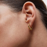 Pendientes Aro Nodus en Plata 925 Bañada en Oro de 18 Kt