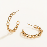 Pendientes Links Loop en Plata 925 Bañada en Oro de 18 Kt