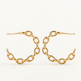 Pendientes Links Loop en Plata 925 Bañada en Oro de 18 Kt