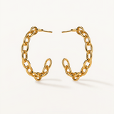 Pendientes Links Loop en Plata 925 Bañada en Oro de 18 Kt