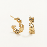 Pendientes Mini Beads Babel en Plata 925 Bañada en Oro de 18 Kt