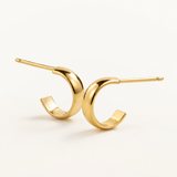 Pendientes Bold Mini Hoop en Plata 925 Bañada en Oro de 18 Kt