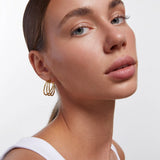Pendientes Links Reed en Plata 925 Bañada en Oro de 18 Kt