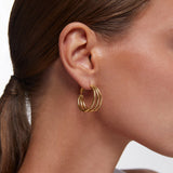 Pendientes Links Reed en Plata 925 Bañada en Oro de 18 Kt