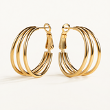 Pendientes Links Reed en Plata 925 Bañada en Oro de 18 Kt