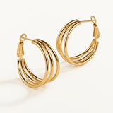 Pendientes Links Reed en Plata 925 Bañada en Oro de 18 Kt
