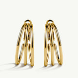 Pendientes Links Reed en Plata 925 Bañada en Oro de 18 Kt