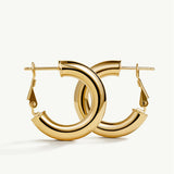 Pendientes Aro Sora 25 mm en Plata 925 Bañada en Oro de 18 Kt