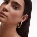 Pendientes Aro Sora 40 mm en Plata 925 Bañada en Oro de 18 Kt