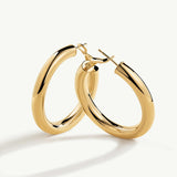 Pendientes Aro Sora 40 mm en Plata 925 Bañada en Oro de 18 Kt