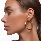 Pendientes Aro Sora 50 mm en Plata 925 Bañada en Oro de 18 Kt