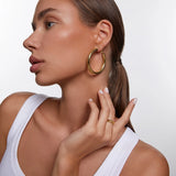 Pendientes Aro Sora 50 mm en Plata 925 Bañada en Oro de 18 Kt