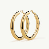 Pendientes Aro Sora 50 mm en Plata 925 Bañada en Oro de 18 Kt