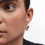 Pendientes Links Satin en Plata 925 Bañada en Oro de 18 Kt