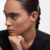 Pendientes Links Satin en Plata 925 Bañada en Oro de 18 Kt