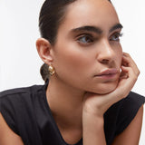 Pendientes Links Satin en Plata 925 Bañada en Oro de 18 Kt