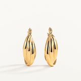 Pendientes Links Satin en Plata 925 Bañada en Oro de 18 Kt