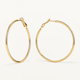 Pendientes Aro Vera 50 mm en Plata 925 Bañada en Oro de 18 Kt