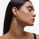 Pendientes Aro Vera 60 mm en Plata 925 Bañada en Oro de 18 Kt