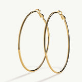 Pendientes Aro Vera 60 mm en Plata 925 Bañada en Oro de 18 Kt