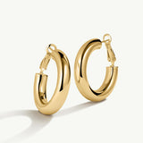 Pendientes Aro Sora 30 mm en Plata 925 Bañada en Oro de 18 Kt
