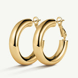 Pendientes Aro Sora 30 mm en Plata 925 Bañada en Oro de 18 Kt